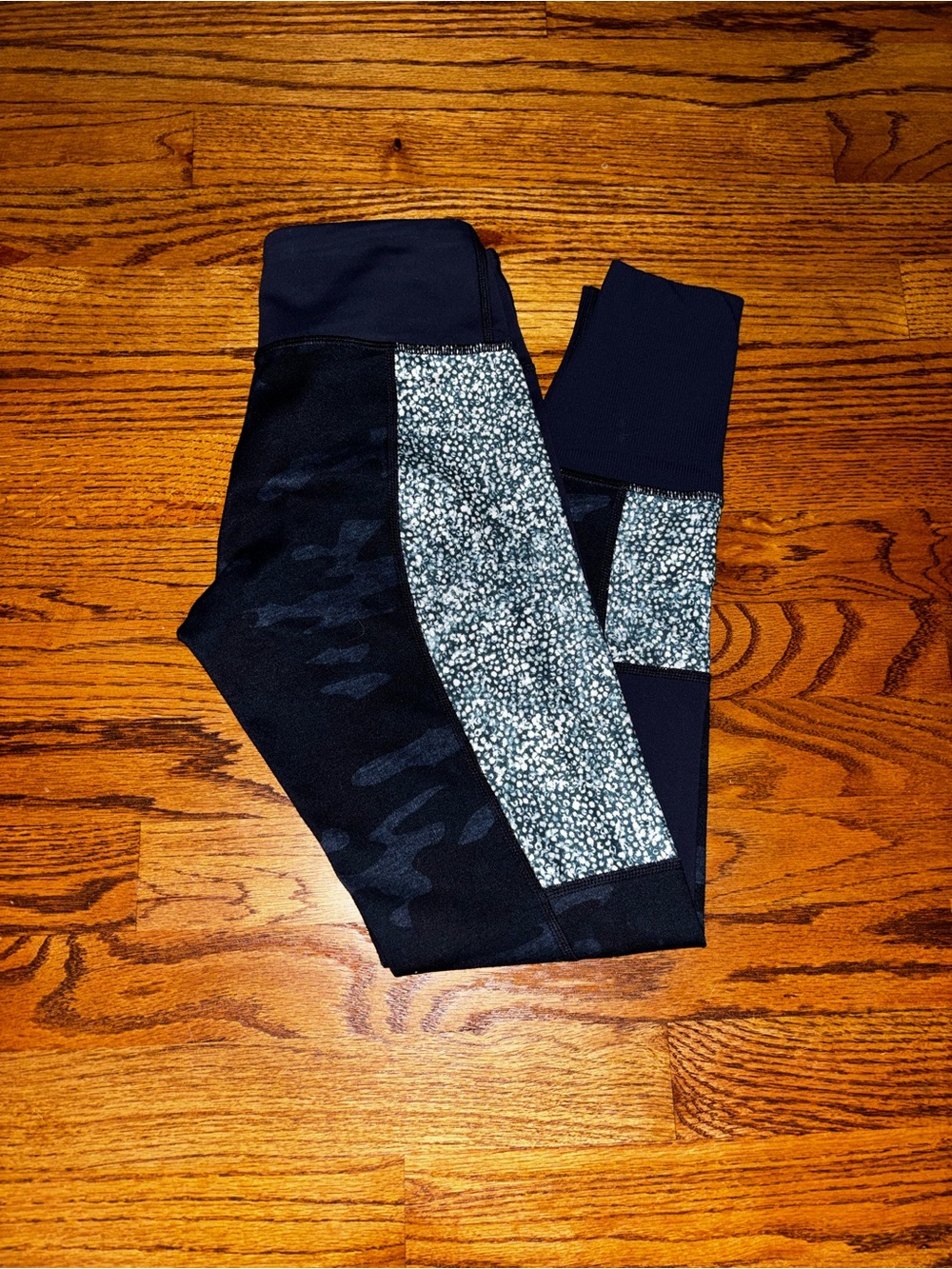 lululemon athletica Navy Blue Leggings with Camo and Floral Panels